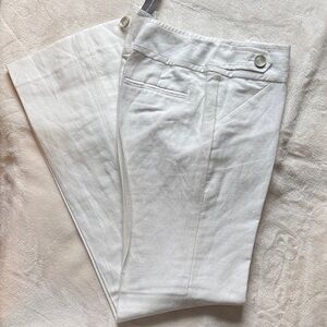 NWT The Limited Women's White linen Cassidy fit Boot Cut dress Pants